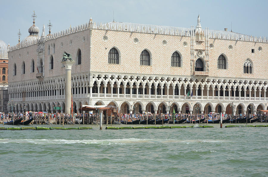 Lagoon View of Doges Palace and Column de Marco Venice Italy Photograph by Shawn OBrien