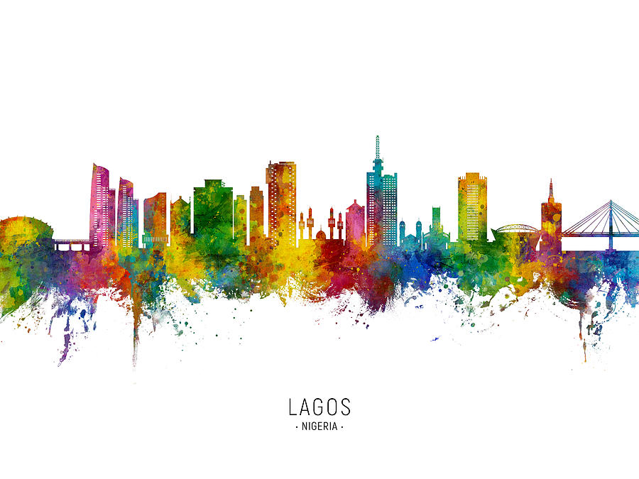 Lagos Nigeria Skyline #20 Digital Art by Michael Tompsett