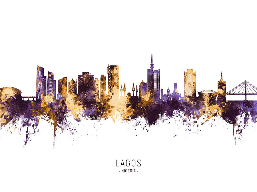 Lagos Nigeria Skyline #22 Digital Art by Michael Tompsett