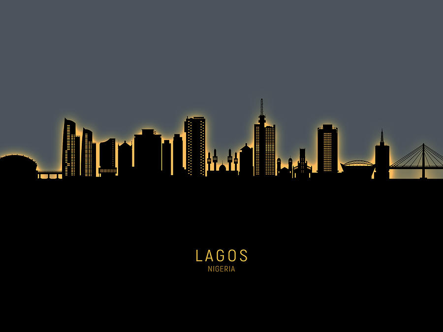 Lagos Nigeria Skyline #33 Digital Art by Michael Tompsett