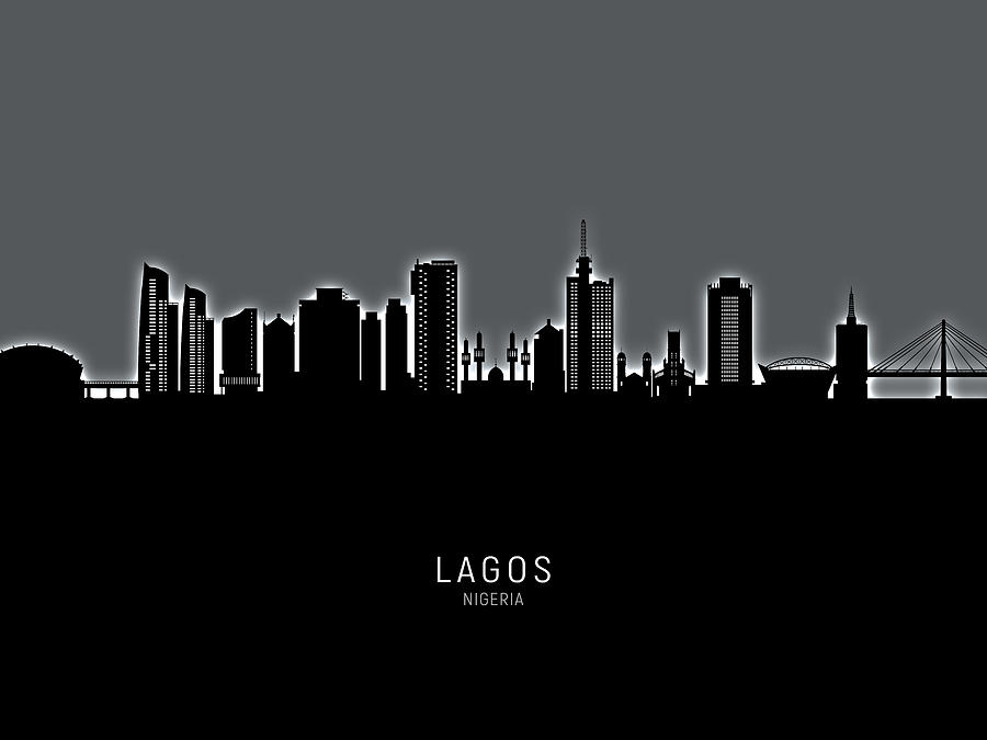 Lagos Nigeria Skyline #34 Digital Art by Michael Tompsett