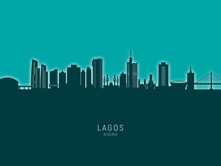Lagos Nigeria Skyline #35 Digital Art by Michael Tompsett