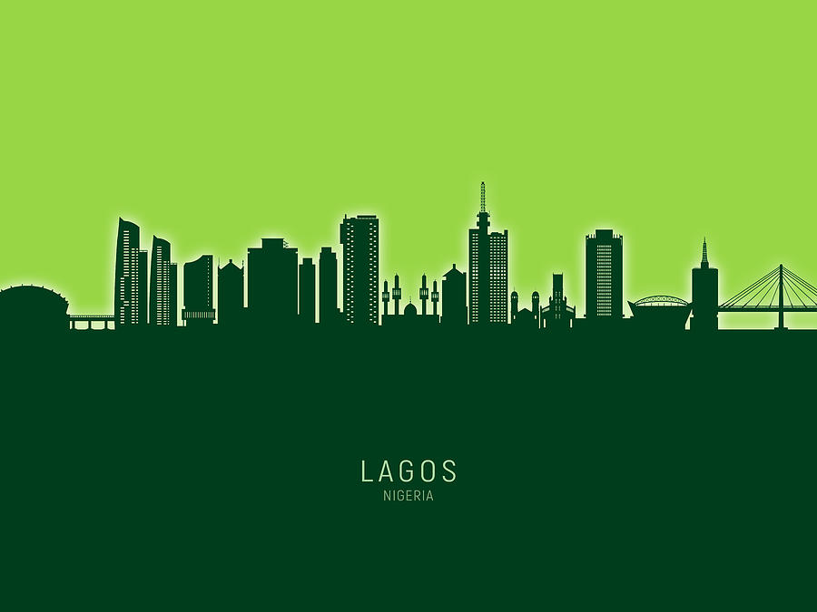 Lagos Nigeria Skyline #37 Digital Art by Michael Tompsett