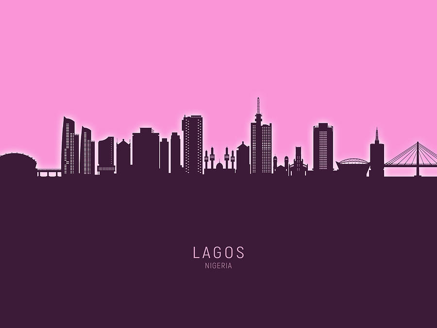 Lagos Nigeria Skyline #38 Digital Art by Michael Tompsett