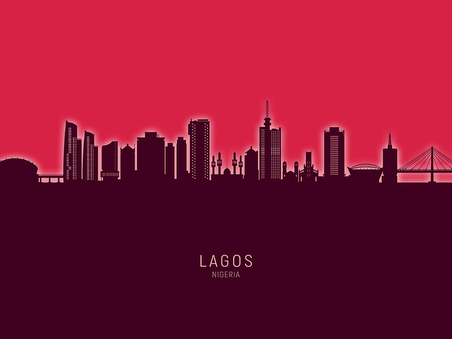 Lagos Nigeria Skyline #39 Digital Art by Michael Tompsett
