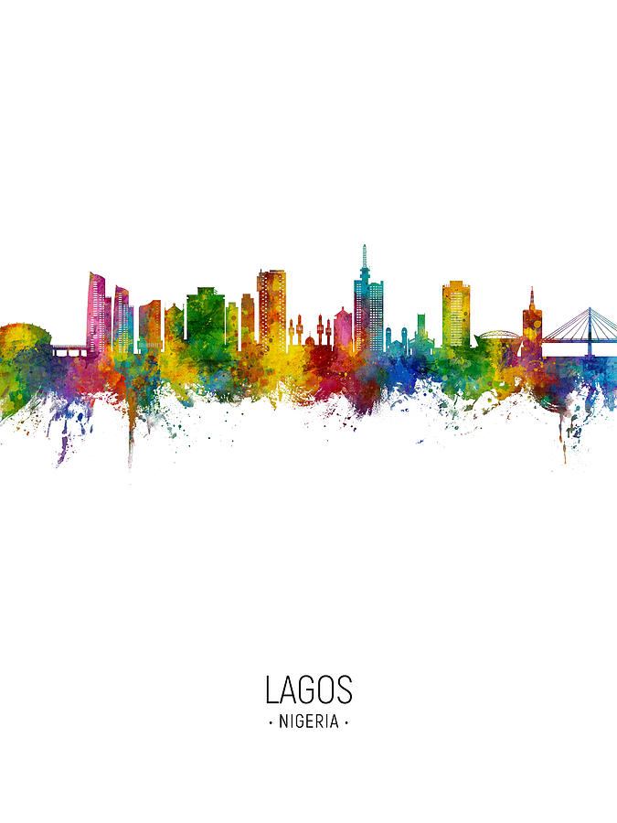 Lagos Nigeria Skyline #42 Digital Art by Michael Tompsett