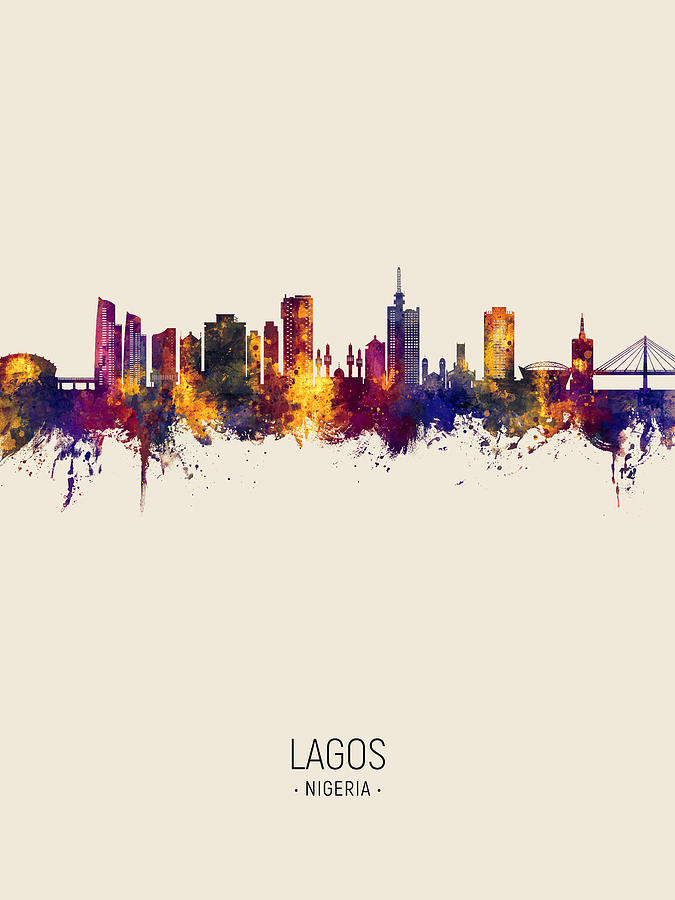 Lagos Nigeria Skyline #43 Digital Art by Michael Tompsett