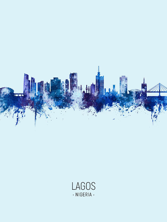Lagos Nigeria Skyline #44 Digital Art by Michael Tompsett