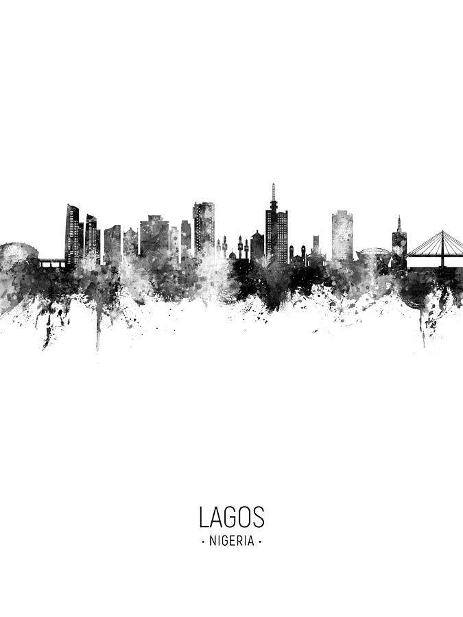 Lagos Nigeria Skyline #46 Digital Art by Michael Tompsett