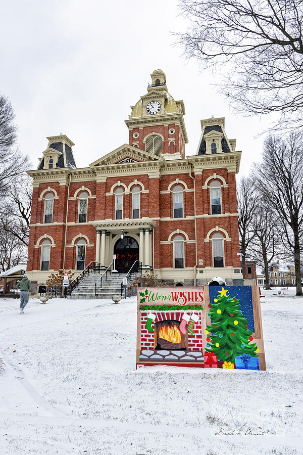 LaGrange County Courthouse Indiana at Christmas Photograph by David Arment