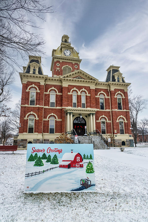 LaGrange County courthouse Indiana in Winter Photograph by David Arment