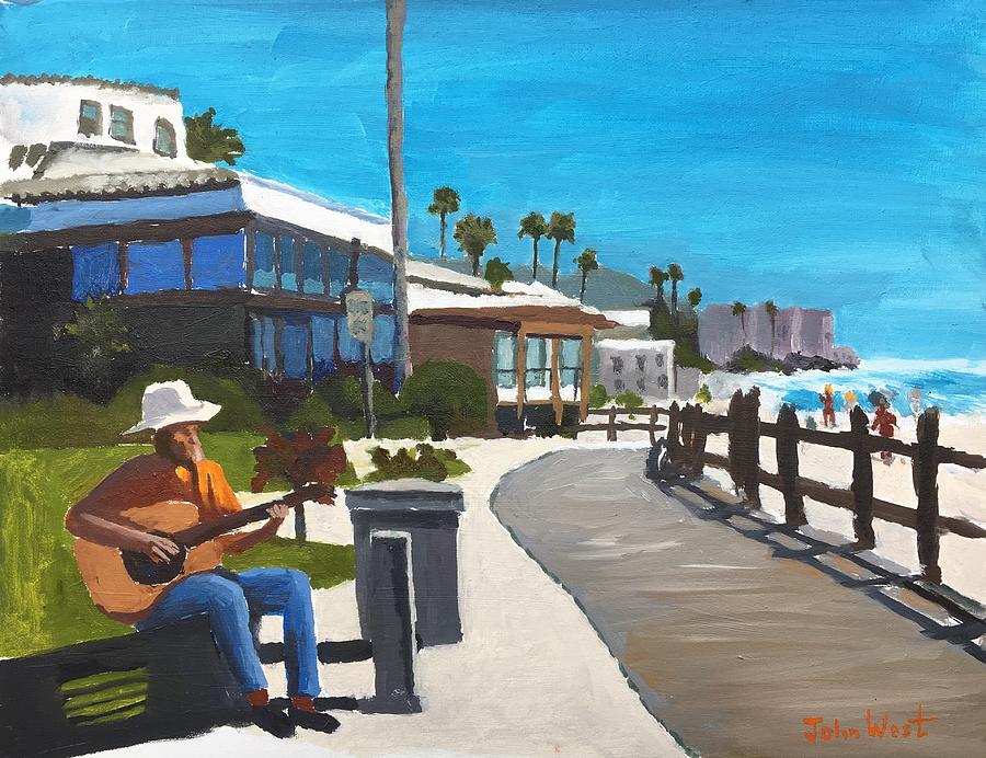 Laguna Beach Boardwalk Painting by John West