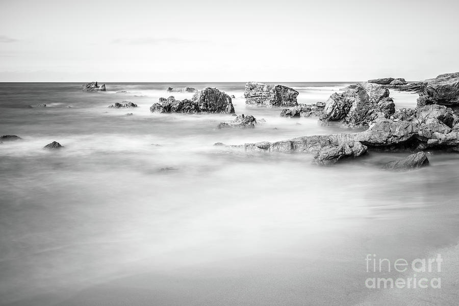 Laguna Beach Ocean Black and White Photo Photograph by Paul Velgos