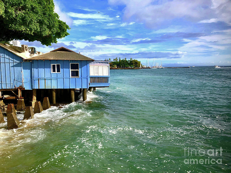 Lahaina Bay photo taken from a shoreline restaurant. Photograph by Gunther Allen