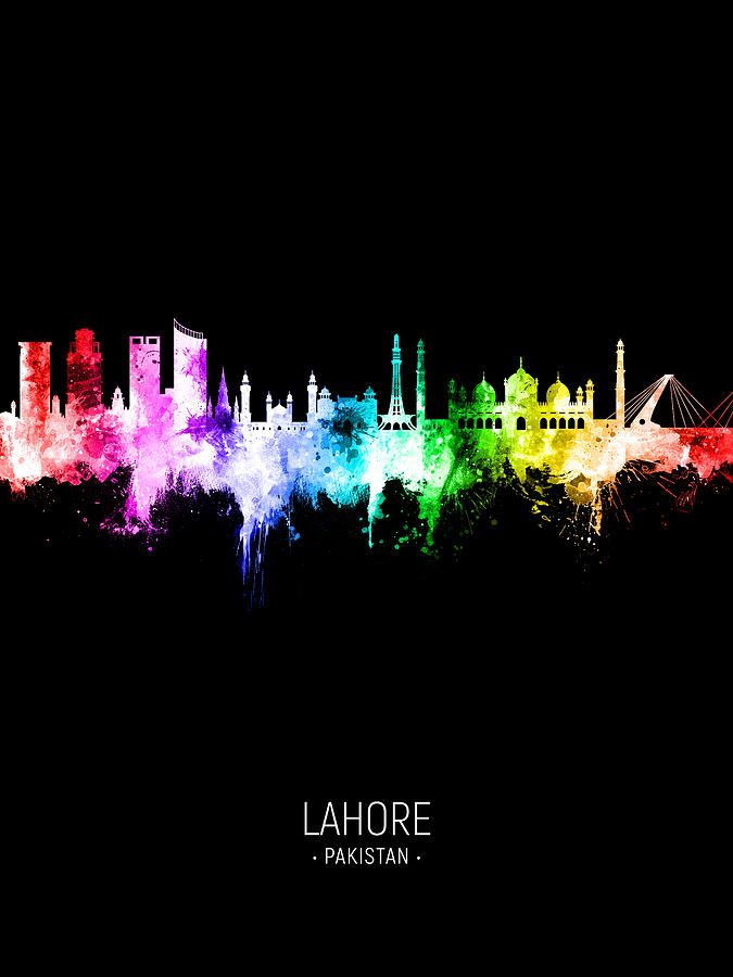 Lahore Pakistan Skyline #02 Digital Art by Michael Tompsett
