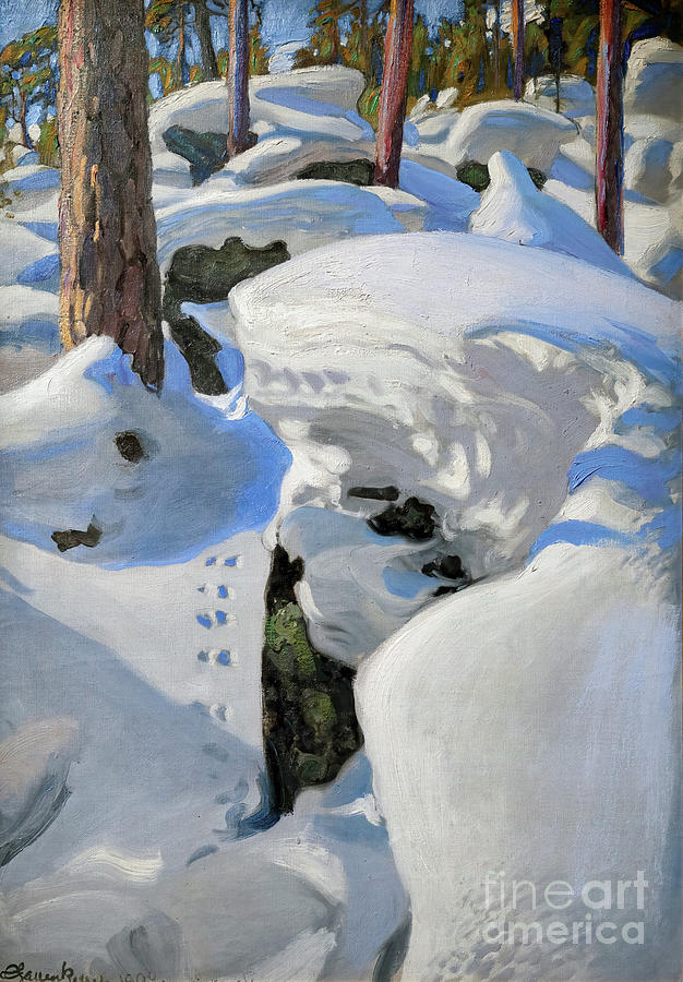 Winter Painting - Lair of the Lynx - Gallen-Kallela by Akseli Gallen-Kallela
