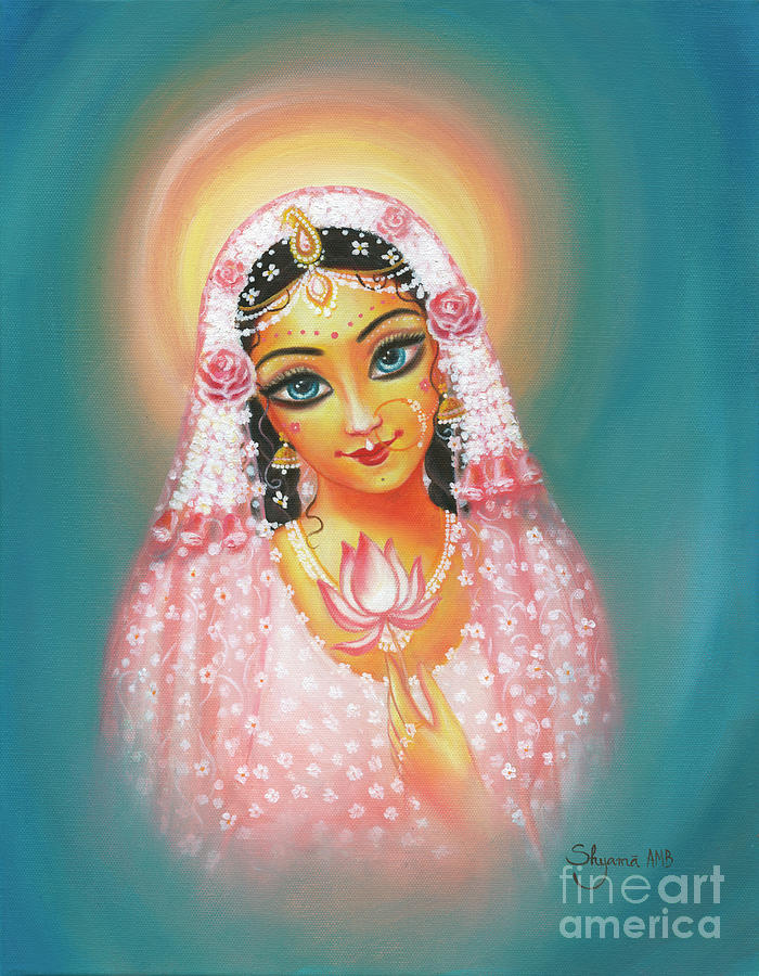 Lajjeshvari Radha, Queen of Shyness Painting by Alexandra Bilbija