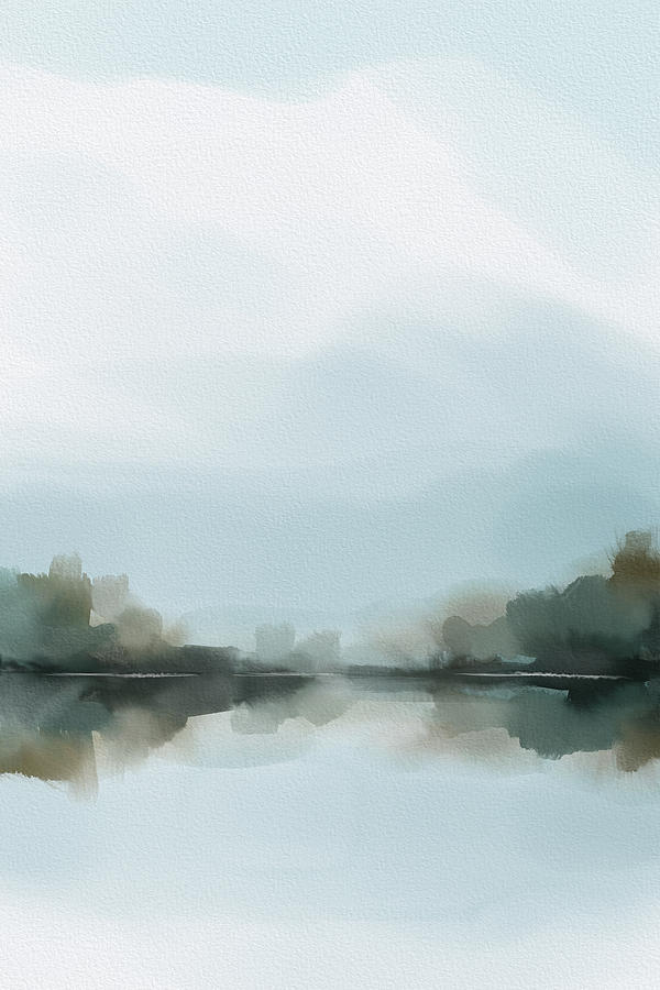 Lake Alice - Watercolor Abstract Landscape Digital Art by Shawn Conn