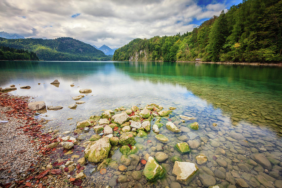 Mountain Photograph - Lake Alpsee by Alexey Stiop