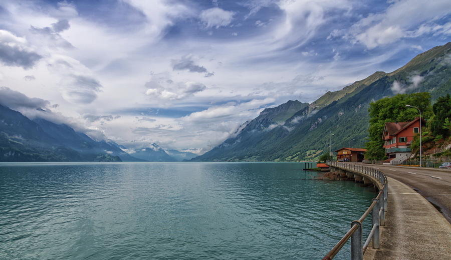 Lake and Alps mountains at Brienz in Switzerland Photograph by Elenarts - Elena Duvernay photo