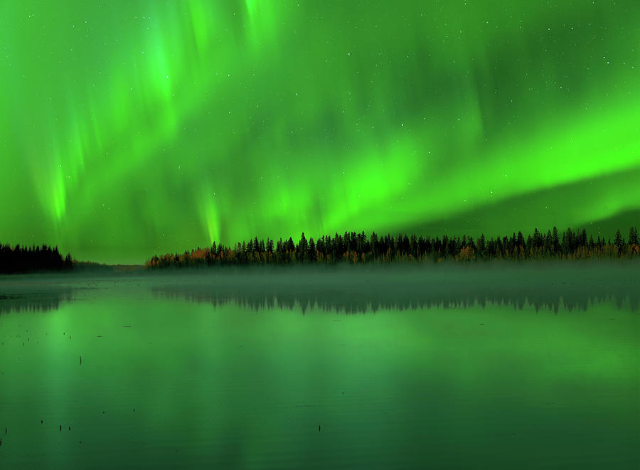 Lake and Aurora Photograph by Dan Jurak