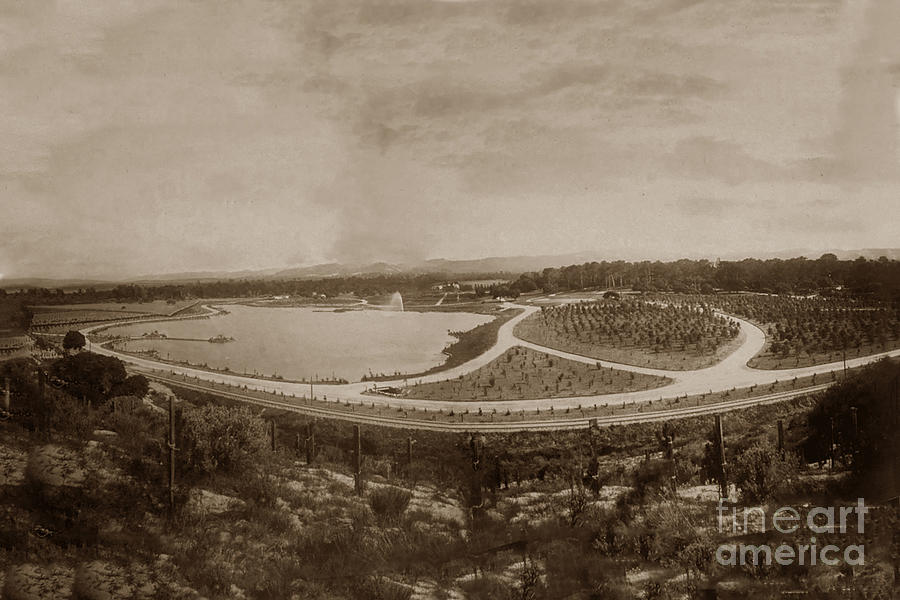 Lake at Hotel Del Monte, Monterey By Taber Circa 1895 Photograph by Monterey County Historical Society
