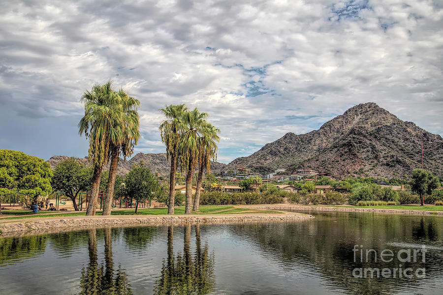 Lake at Piestewa Peak Photograph by Elisabeth Lucas - Fine Art America