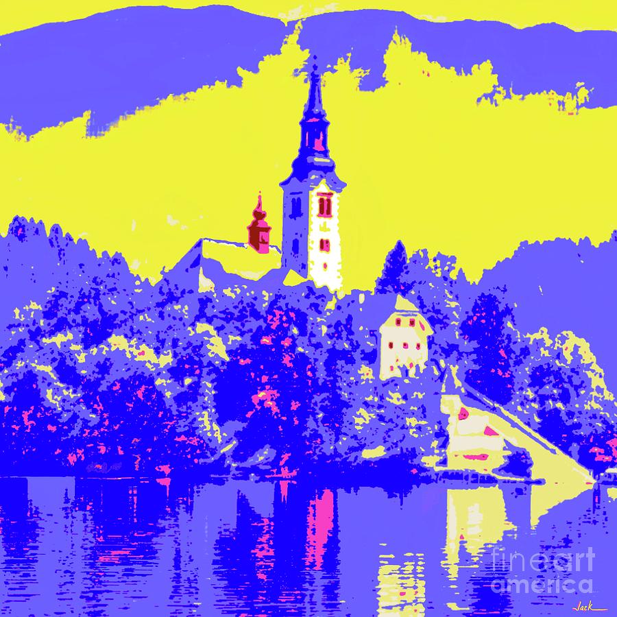 Lake Bled Painting - Lake Bled by Jack Bunds Lake Bled Painting - Lake Bled by Jack Bunds