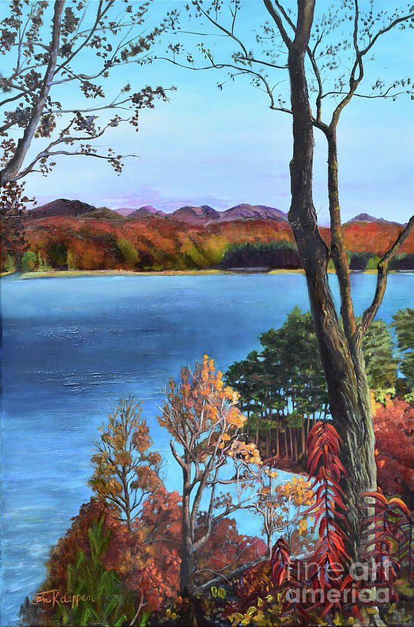 Lake Blue Ridge Painting by Jan Dappen