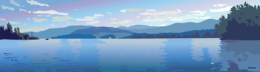 Lake Painting - Lake Blues by Marian Federspiel