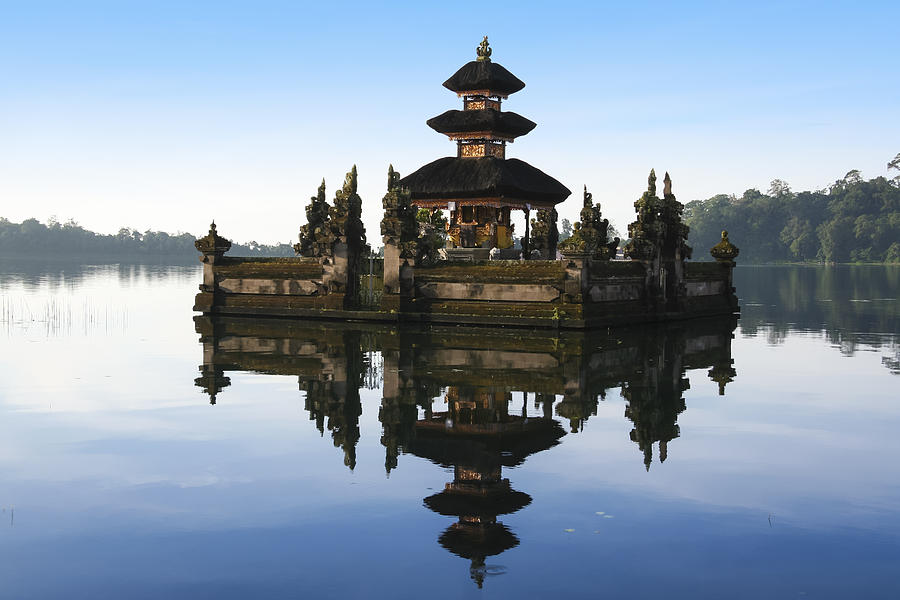 Lake Bratan Hindu Temple Bali Indonesia Photograph by Simongurney