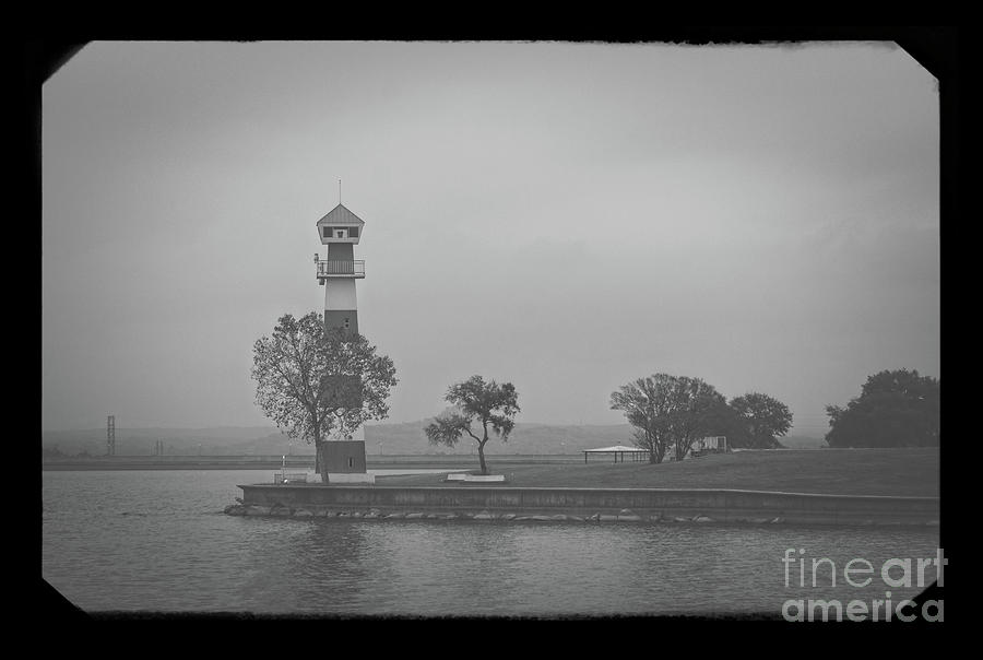 Lake Buchanan Lighthouse in Grayscale Photograph by Imagery by Charly