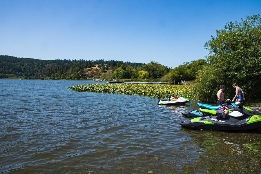 Lake Campbell Personal Water Craft Photograph by Tom Cochran