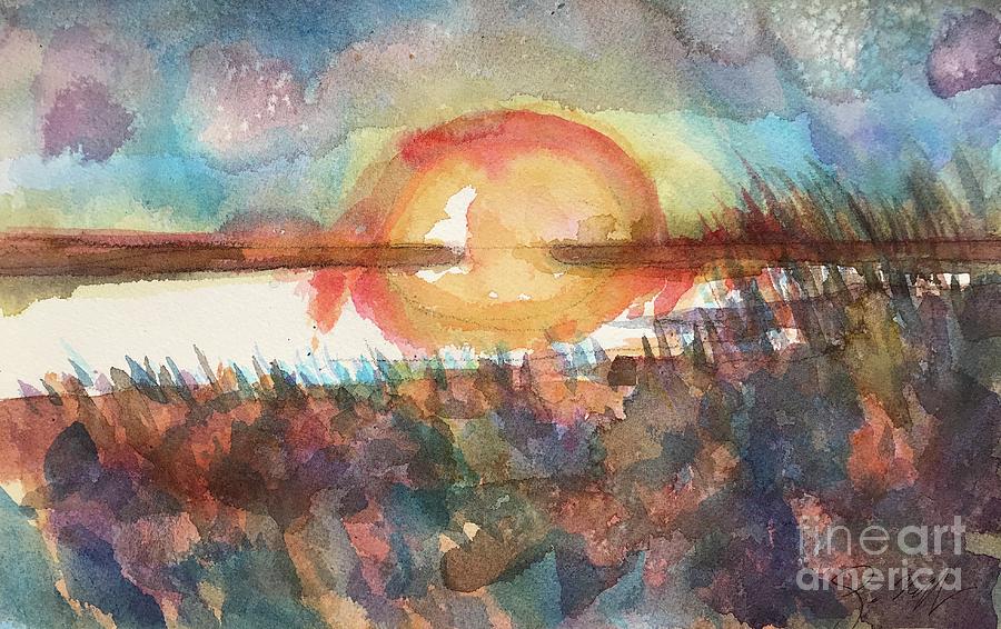 Lake Cherette Sun Rise #5 Painting by Glen Neff
