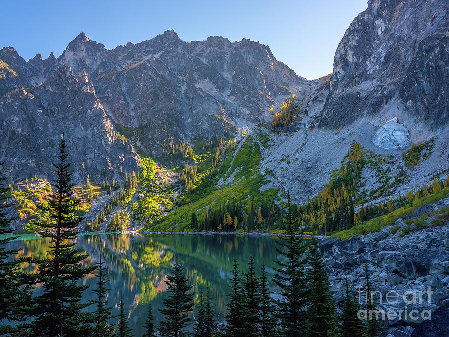 Lake Colchuck and Aasgard Pass Morning Light Photograph by Mike Reid
