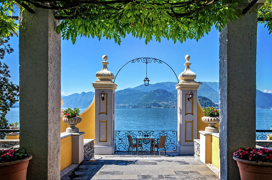 Lake Como from Hotel Terrace Photograph by Carolyn Derstine