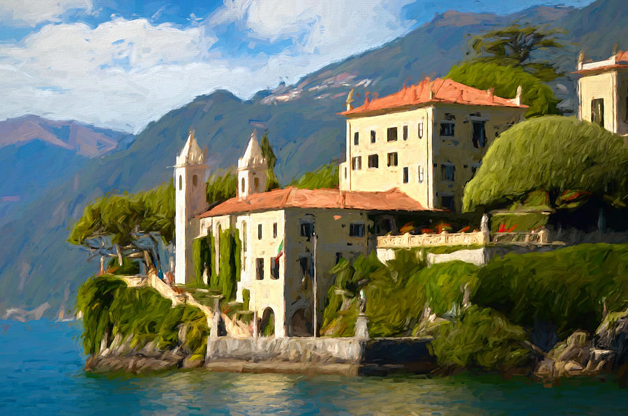 Lake Como Villa Digital Art