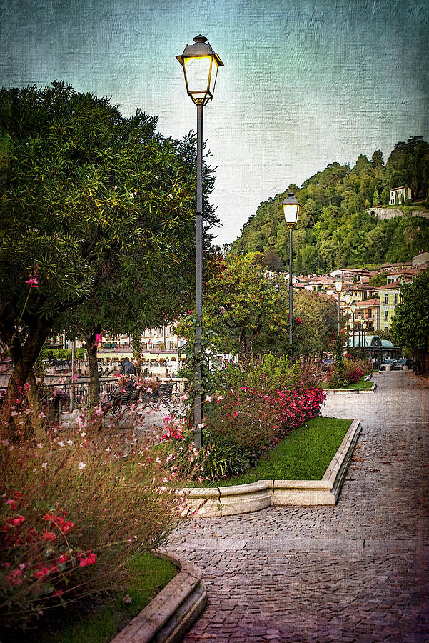 Lake Como-Walking in Bellagio vintage Photograph by Judy Wolinsky