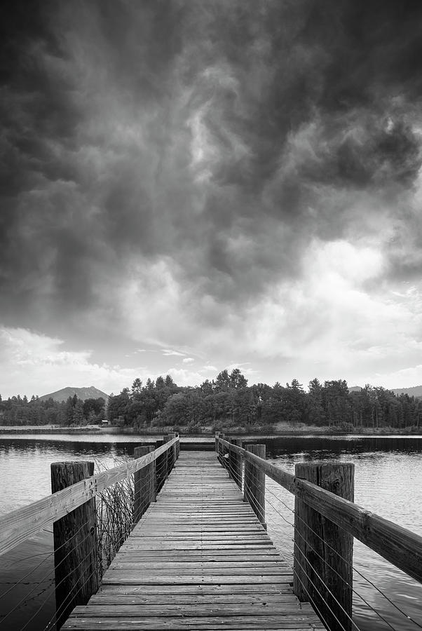San Diego Photograph - Lake Cuyamaca Monsoon Storm and Dock by William Dunigan