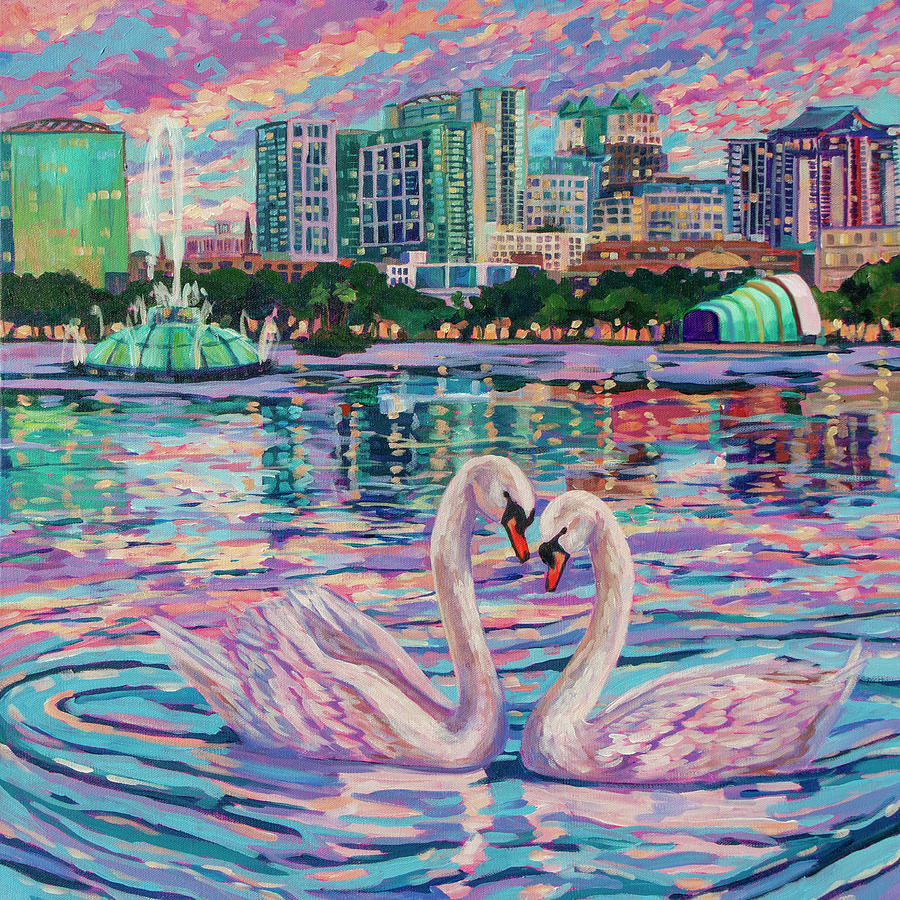 Lake Eola and the City Beautiful Painting by Heather Nagy