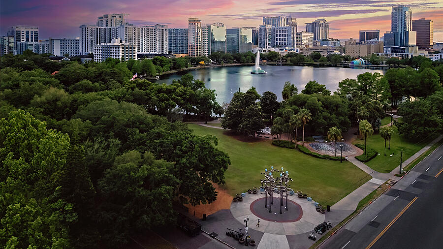 Lake Eola Park Aerial Photograph by Susan Candelario Lake Eola Park Aerial Photograph by Susan Candelario