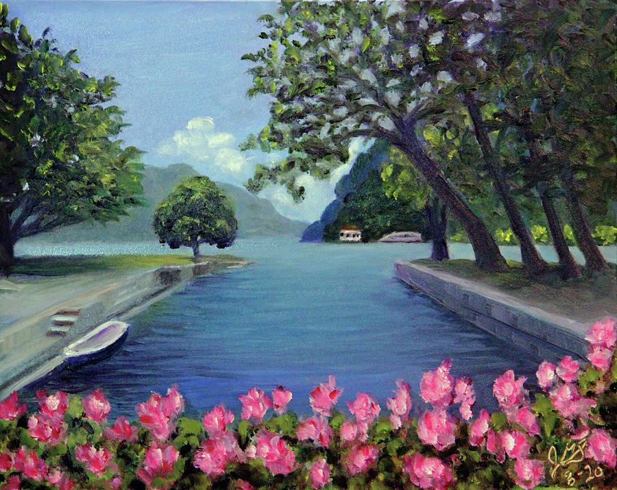 Lake Garda Painting by Janet Greer Sammons