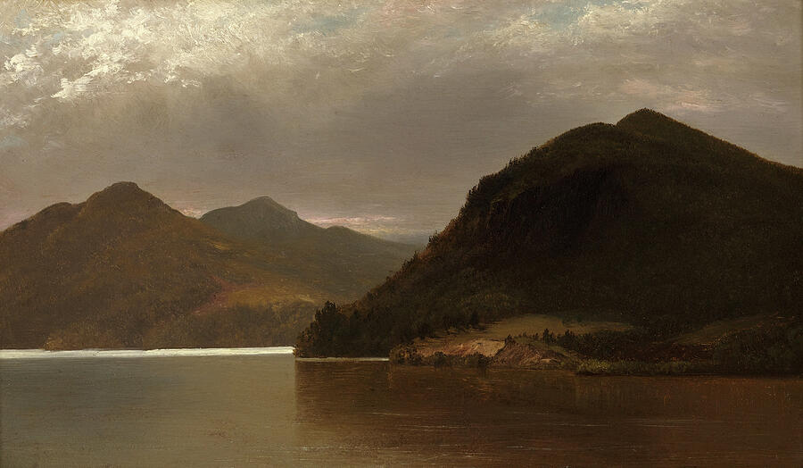 Mountain Painting - Lake George 1870 by John Frederick Kensett 1816-1872