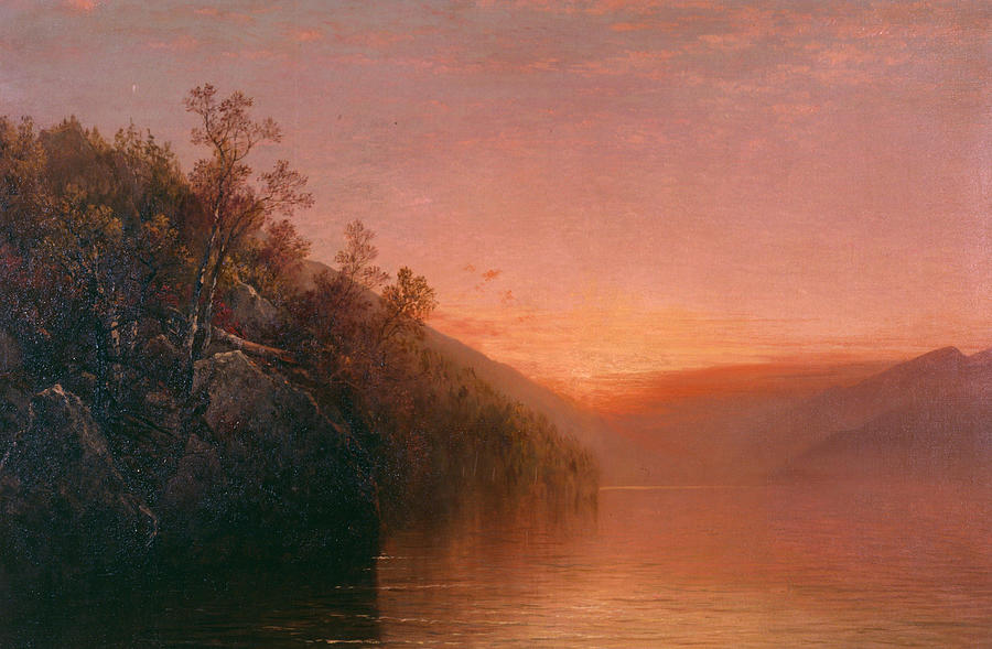 Lake George At Sunset Painting By John Frederick Kensett Pixels