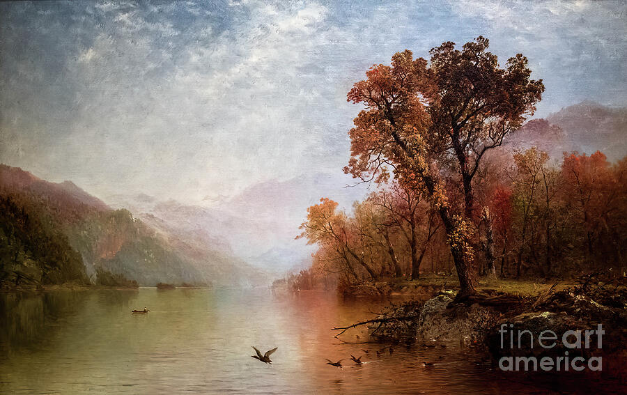Lake George by John Frederick Kensett 1860 Painting by John Frederick Kensett