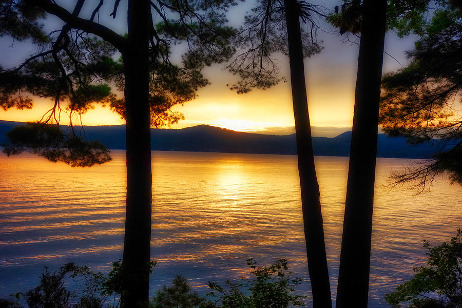 Lake Golden Sunset Photograph by Russel Considine