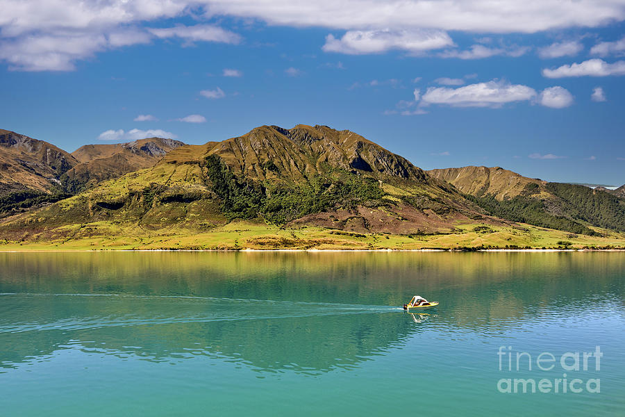 Nature Photograph - Lake Hawea, New Zealand landscape by Delphimages Photo Creations