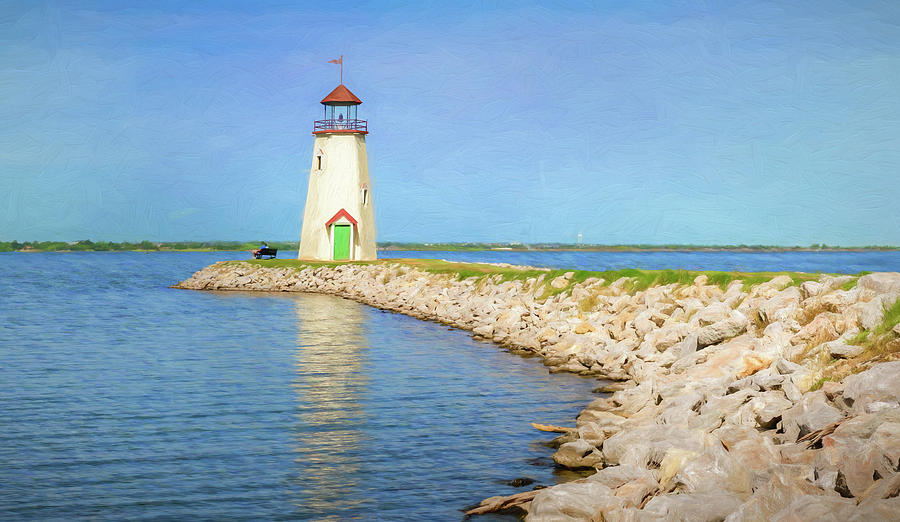 Lake Hefner Lighthouse Oklahoma Painterly Photograph