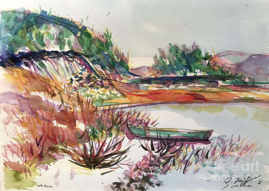 Lake Heron 2  Painting by Glen Neff