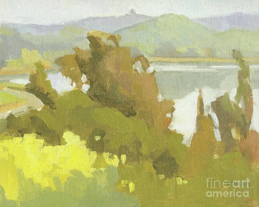 Lake Hodges - Escondido, California Painting by Paul Strahm
